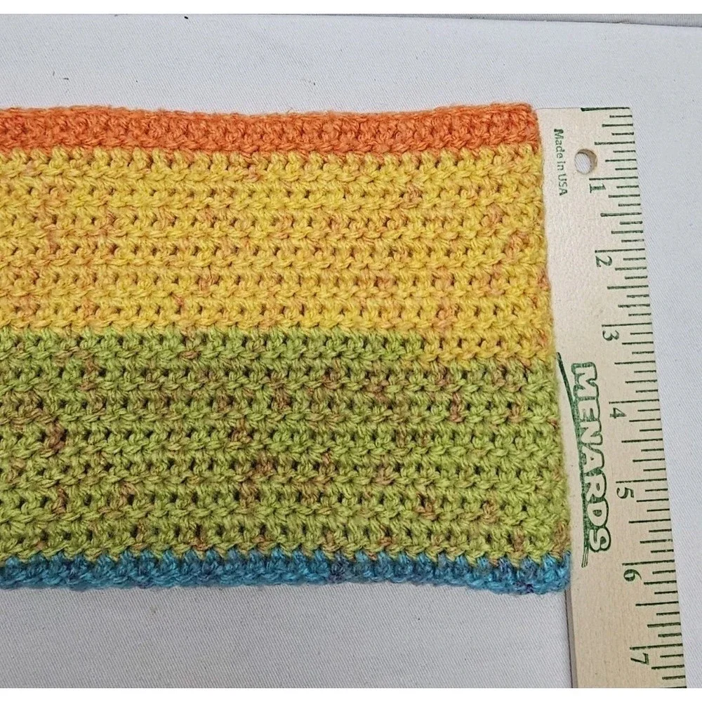 VTG 80s Crochet Striped Colorblock Neck Warmer Headband Dopamine Dressing Retro